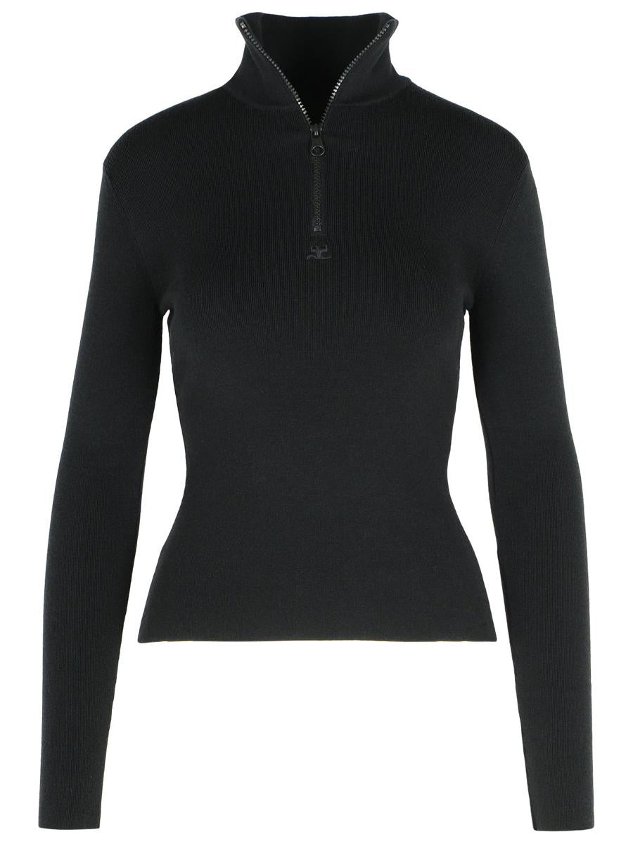 Courrèges Black Merino Wool Sweater