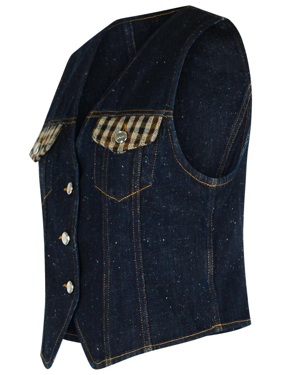 Ganni Blue Cotton Vest