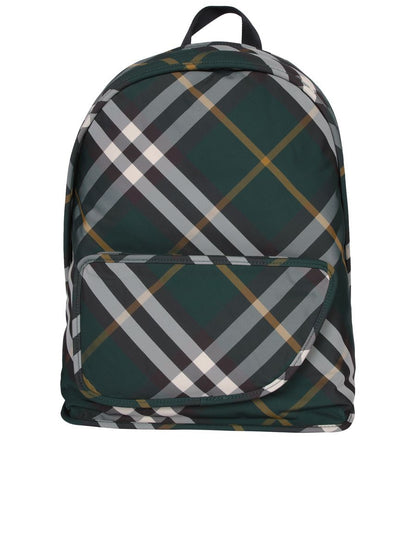Burberry Check Motif Nylon Backpack