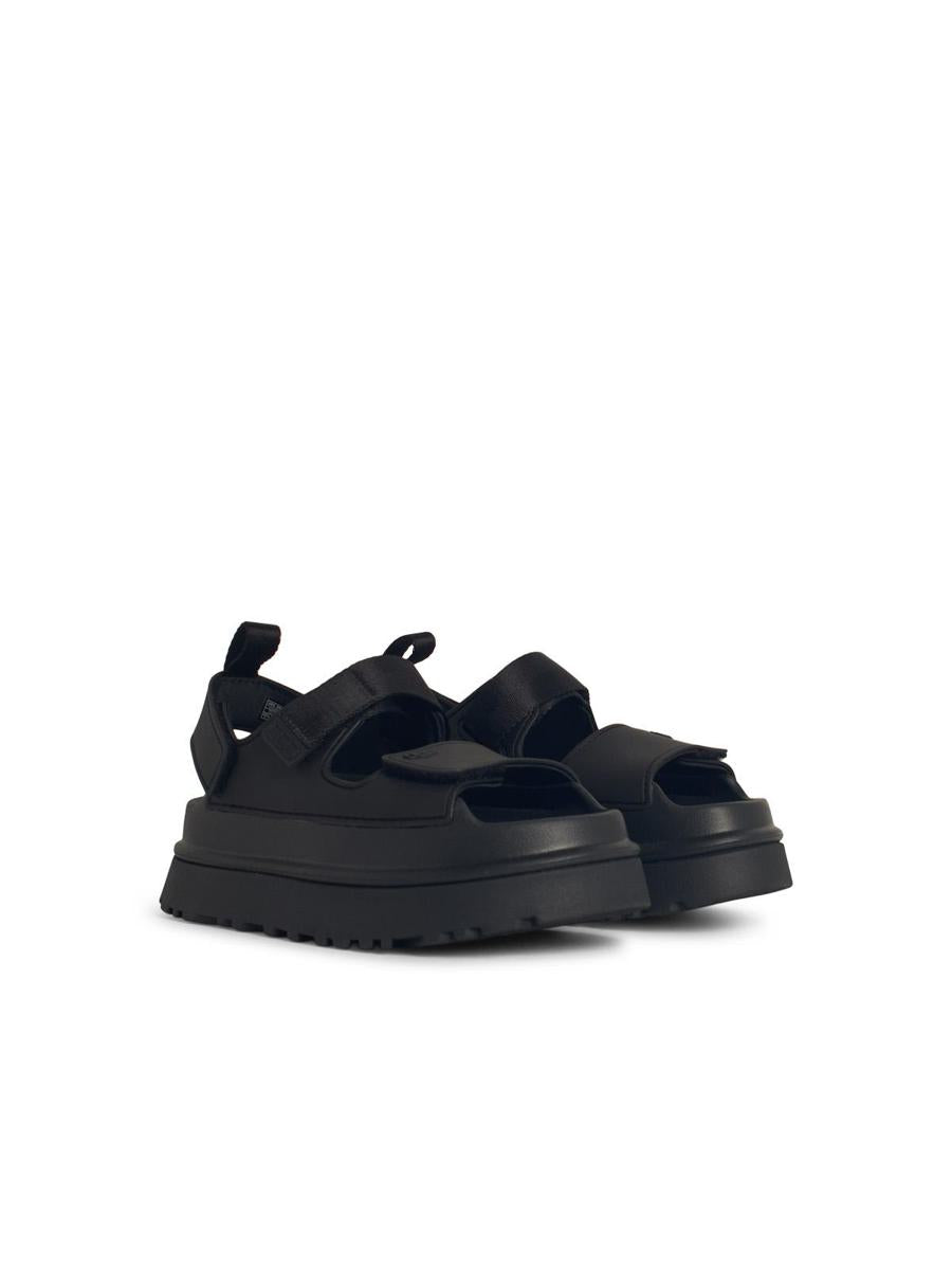UGG 'Goldenglow' Black Rubber Sandals