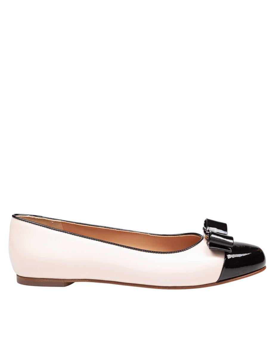 Salvatore Ferragamo Two-Tone Leather Ballerina Flat