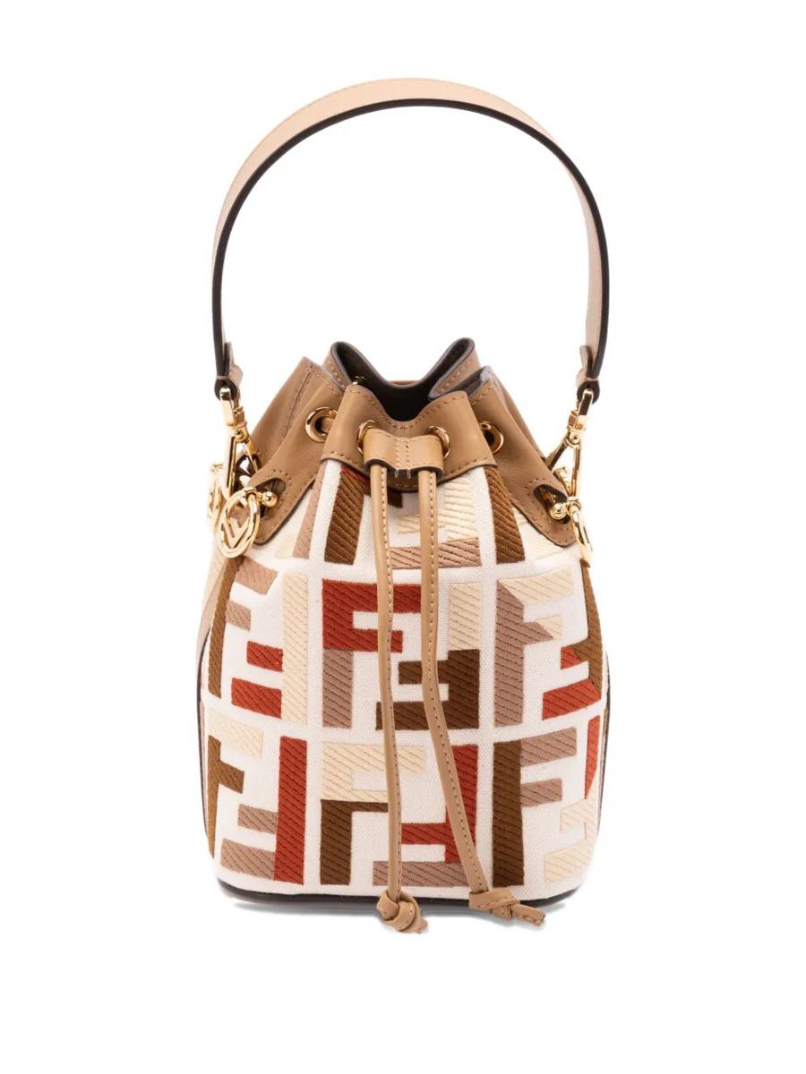 Fendi Mon Tresor Canvas Bucket With Ff Embroidery Bags