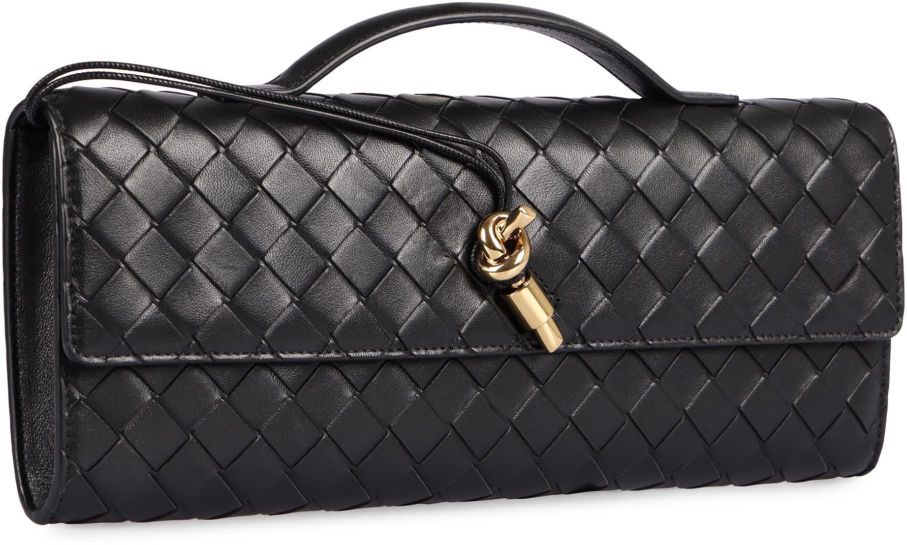 Bottega Veneta Andiamo Leather Clutch