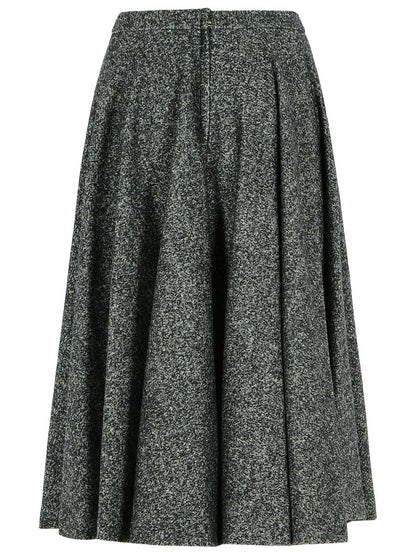 Dolce & Gabbana Two-Tone Virgin Wool Blend Skirt