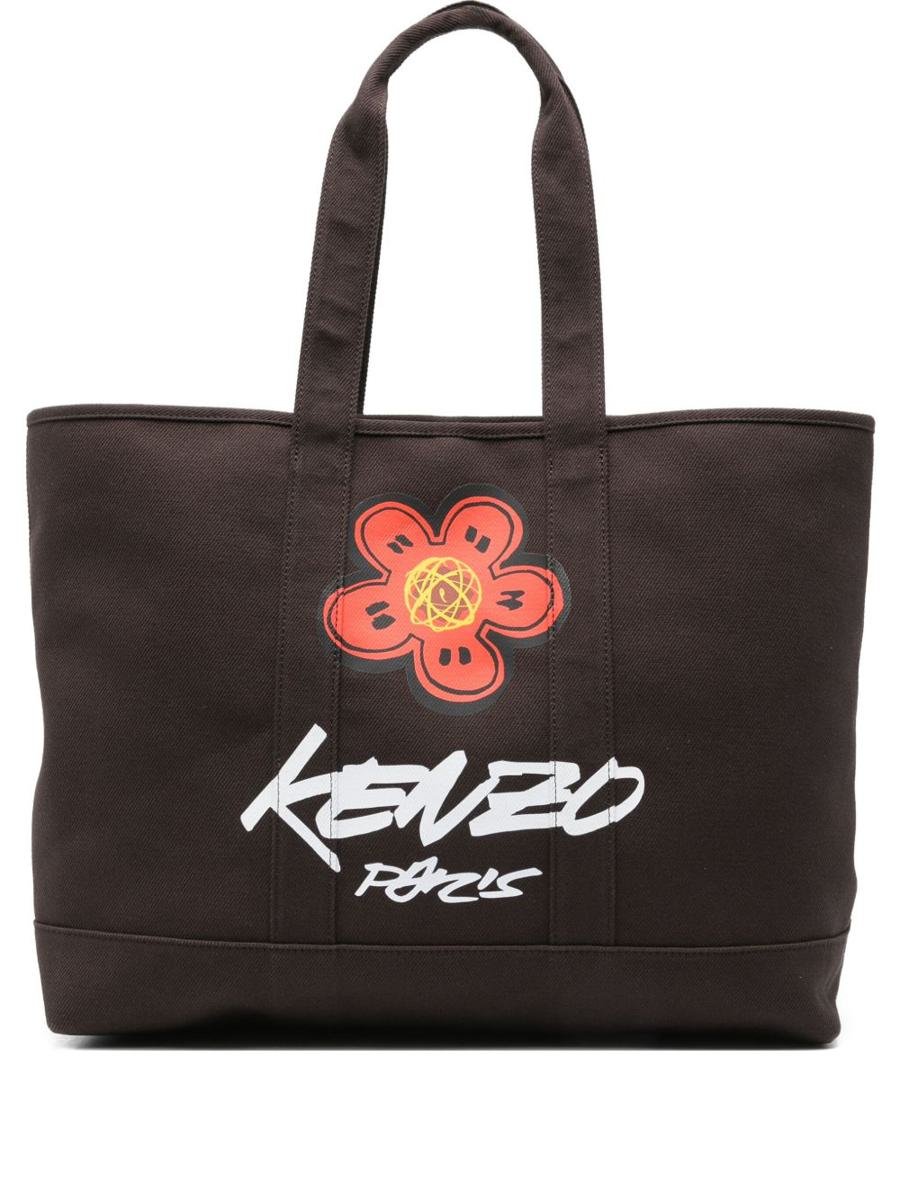 Kenzo Futura Logo Cotton Tote Bag