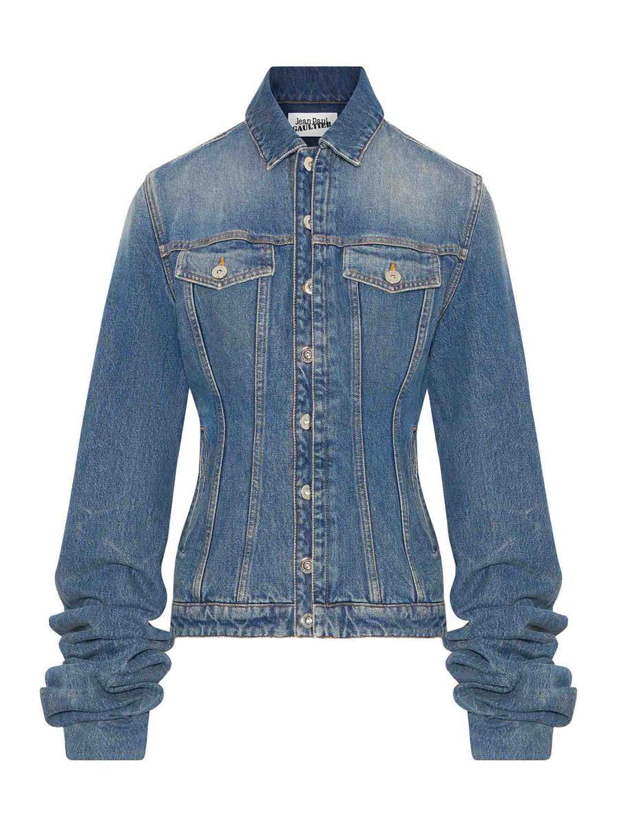 Jean Paul Gaultier The Blue Denim Jacket With Oversized Sleeves Jacket