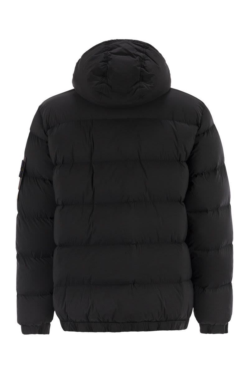 Stone Island Hooded Down Jacket With Seamless, Drip-Proof Feather Channels