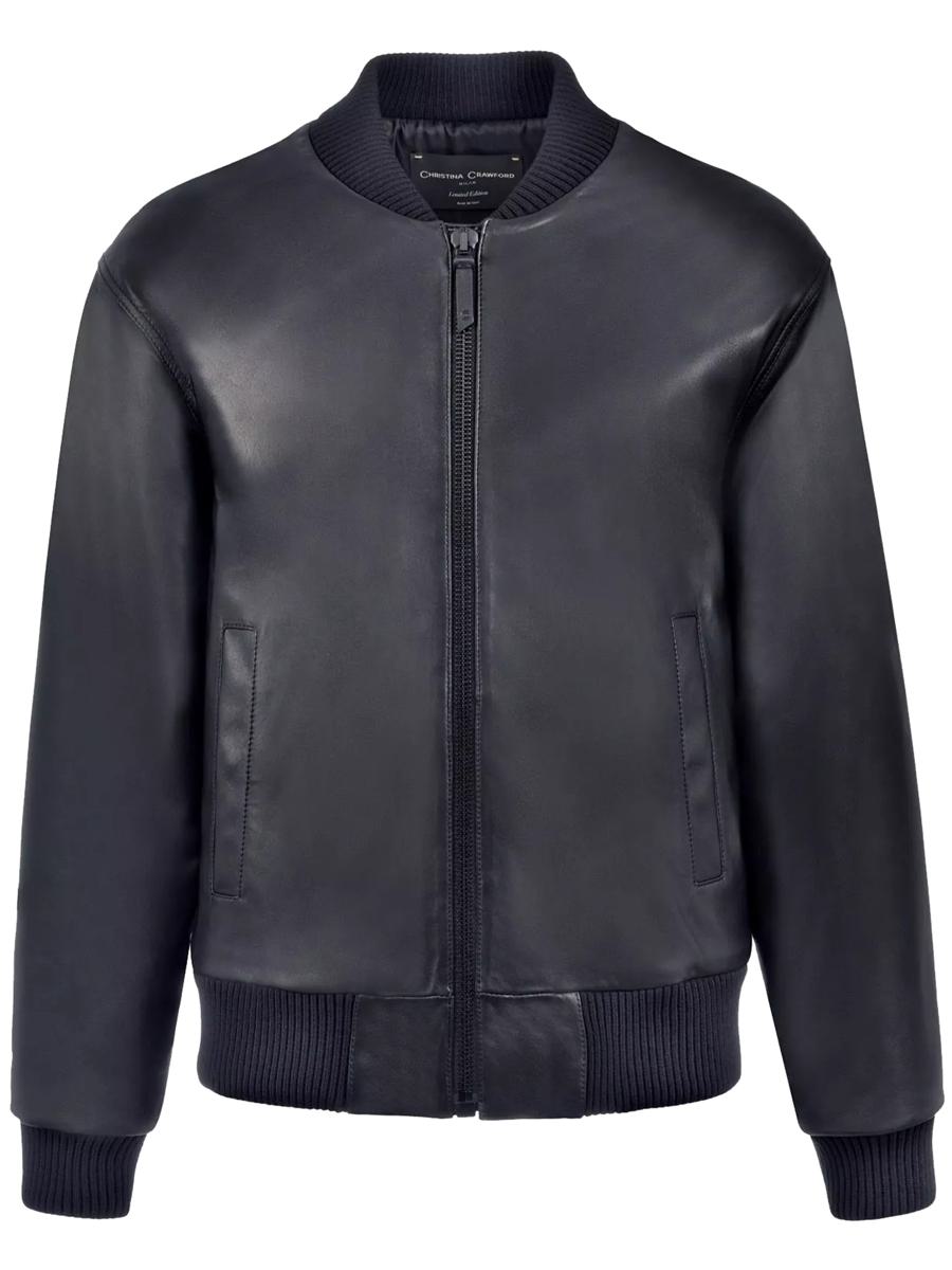 Christina Crawford Leather Bomber Jacket Clothing