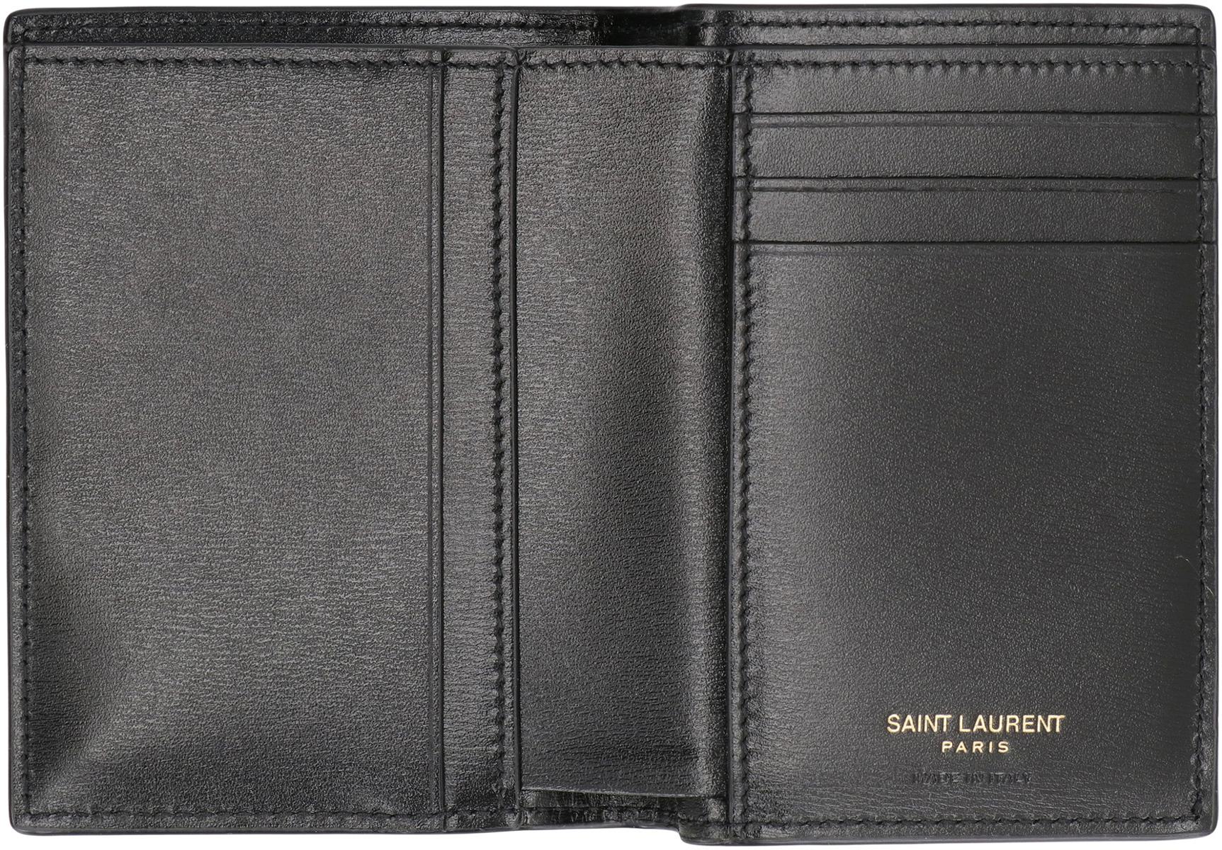 Saint Laurent Tiny Cassandre Leather Card Holder