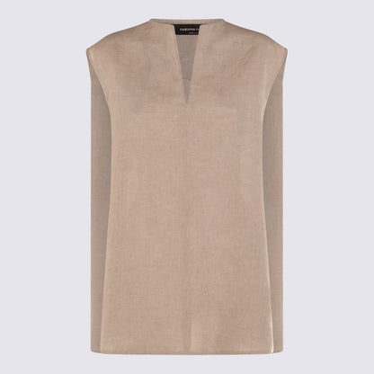 Fabiana Filippi Beige Linen Top