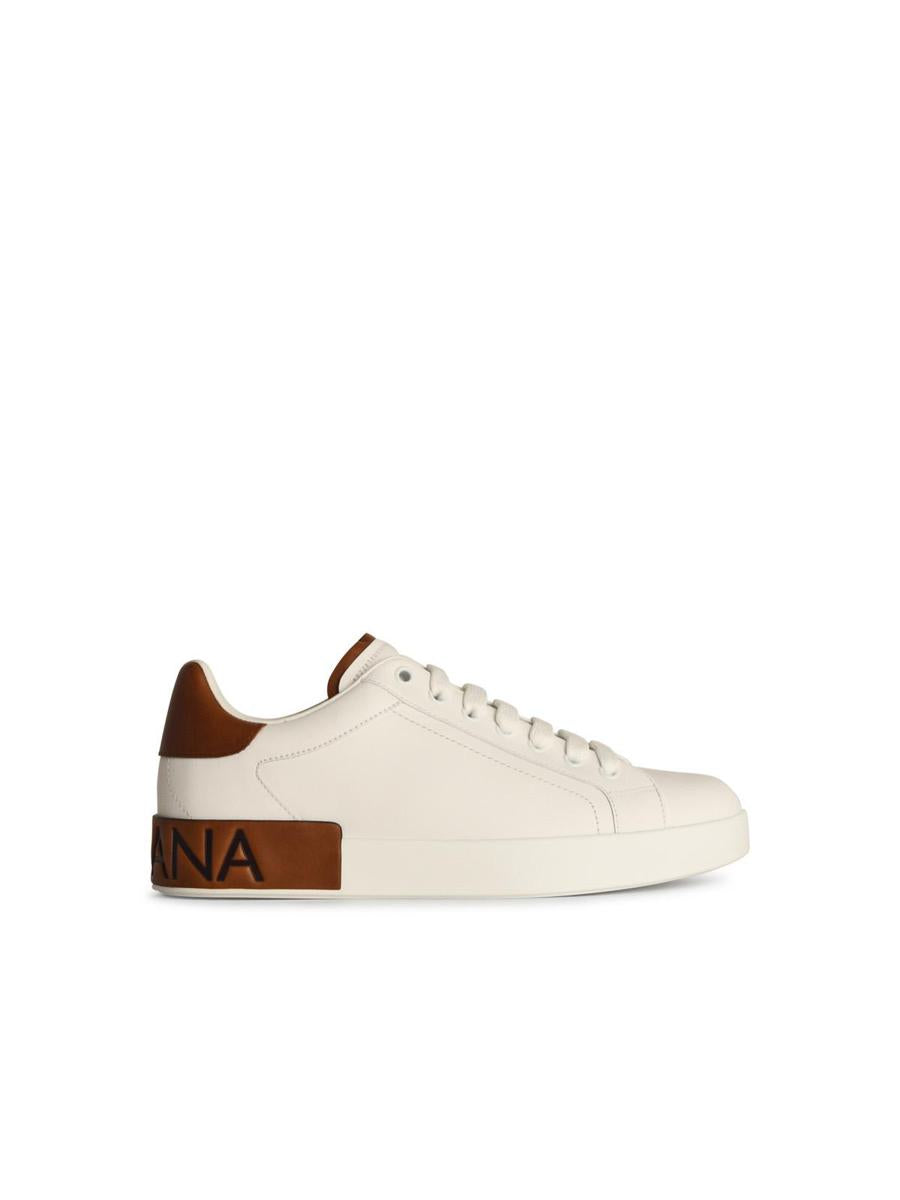 Dolce & Gabbana 'Portofino' White Leather Sneakers