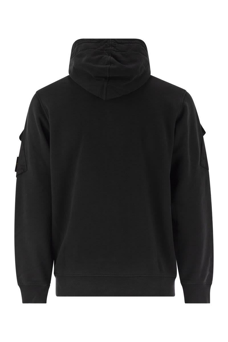 Stone Island Hoodie With Zip And Sleeve Pockets