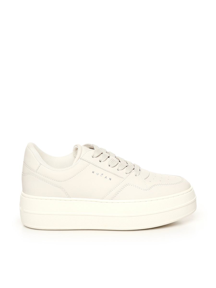 Hogan Light Beige Calf Leather Sneakers