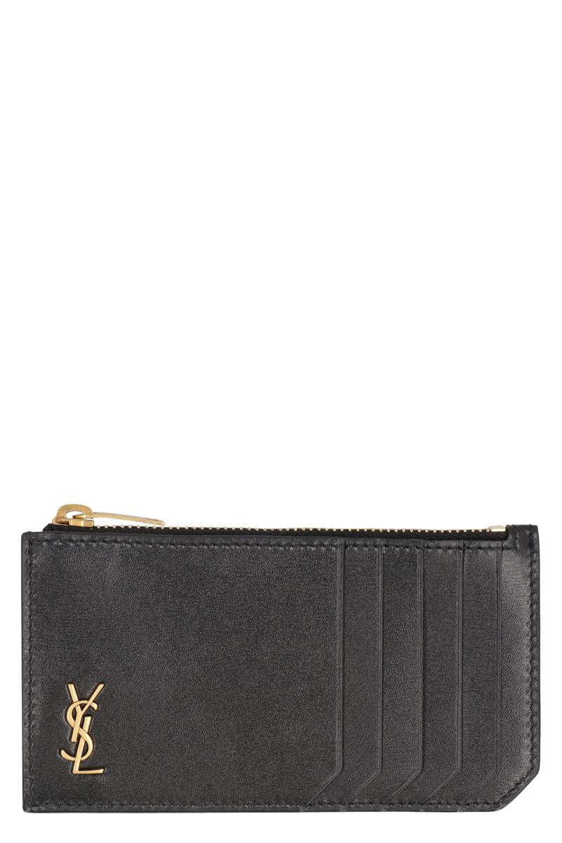 Saint Laurent Fragments Tiny Cassandre Smooth Leather Card Holder