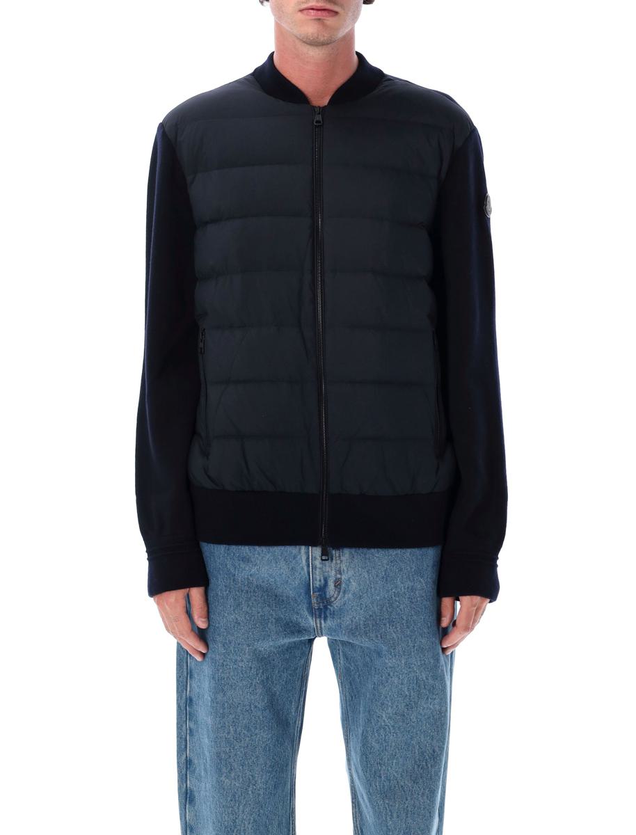Moncler Wool Cardigan With Padded Front
