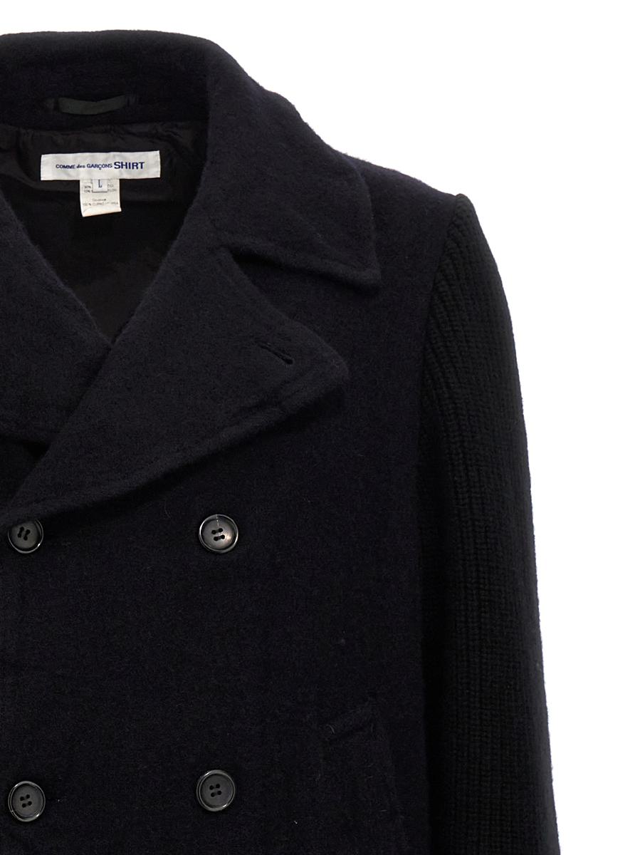 Comme Des Garçons Double-Breasted Wool Coat