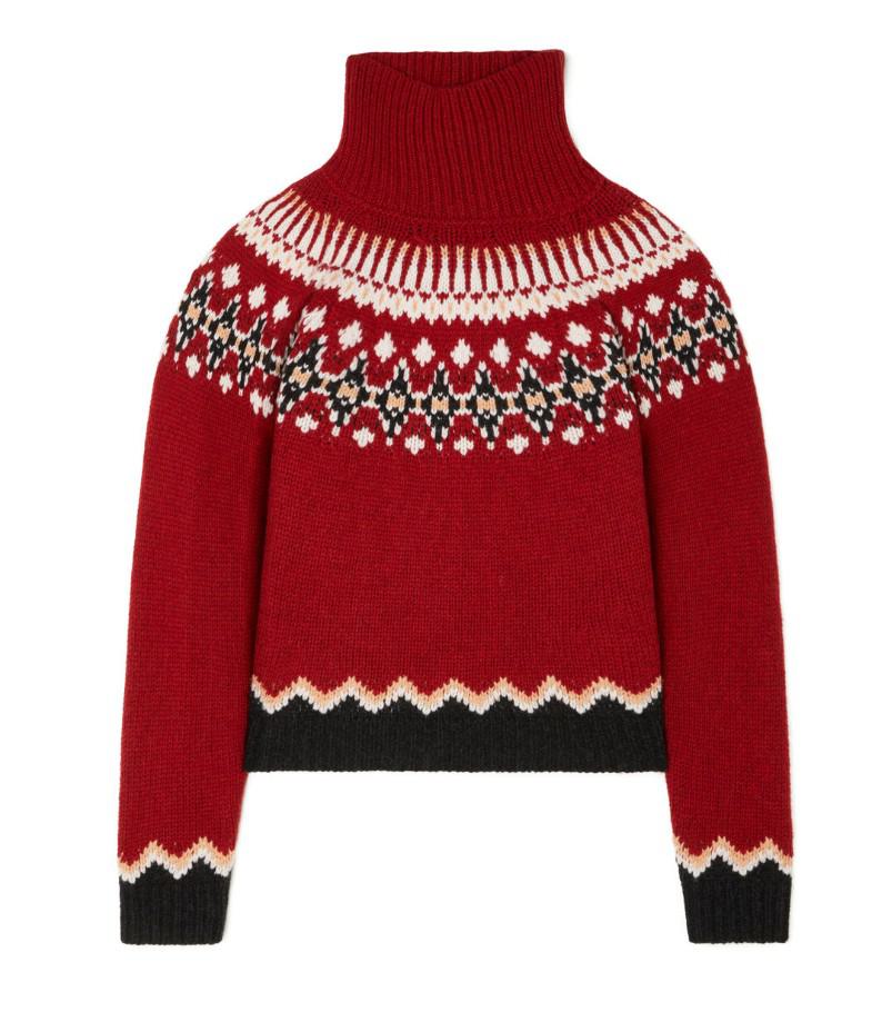 Alanui Sweet Winter Turtleneck Ruby/Multicolor