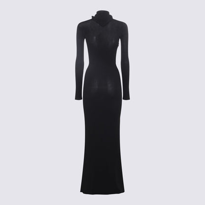 Off-White High-Neck Long Dress