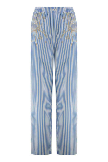 Elisabetta Franchi Poplin Cotton Trousers