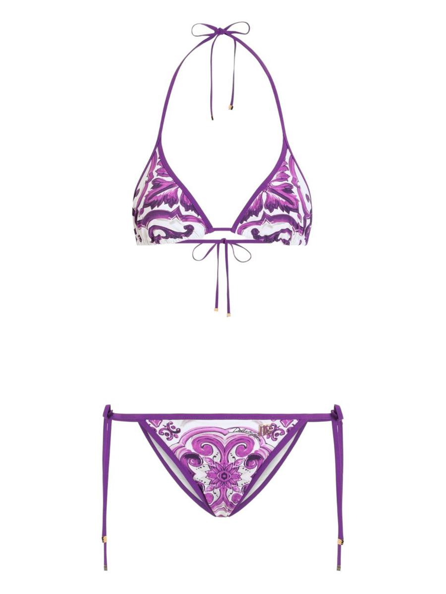 Dolce & Gabbana Maiolica Print Bikini Set