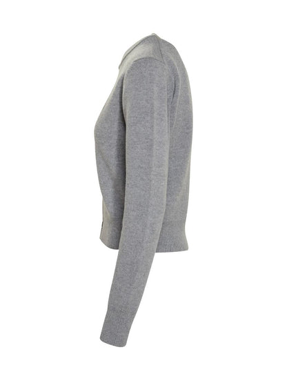 AMI Paris Ami Paris Grey Cardigan With Logo