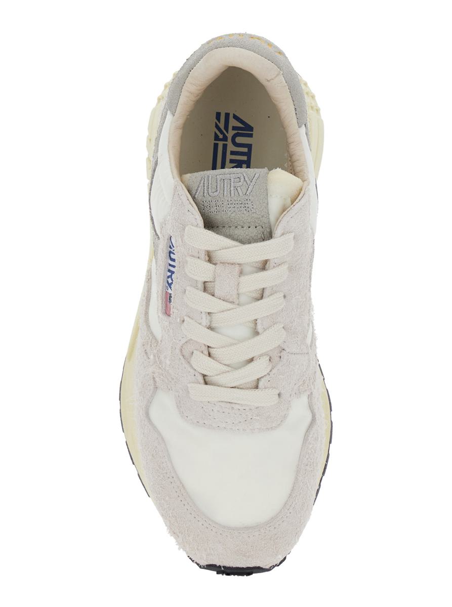 'Reelwind' Grey Low Top Sneakers With Logo Patch In Leather And Fabric Woman