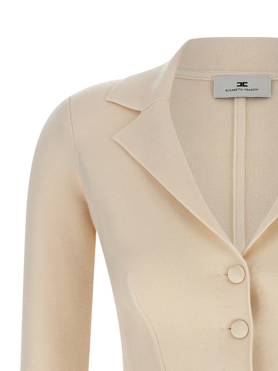 Elisabetta Franchi Fabric-Stitch Wool Blazer