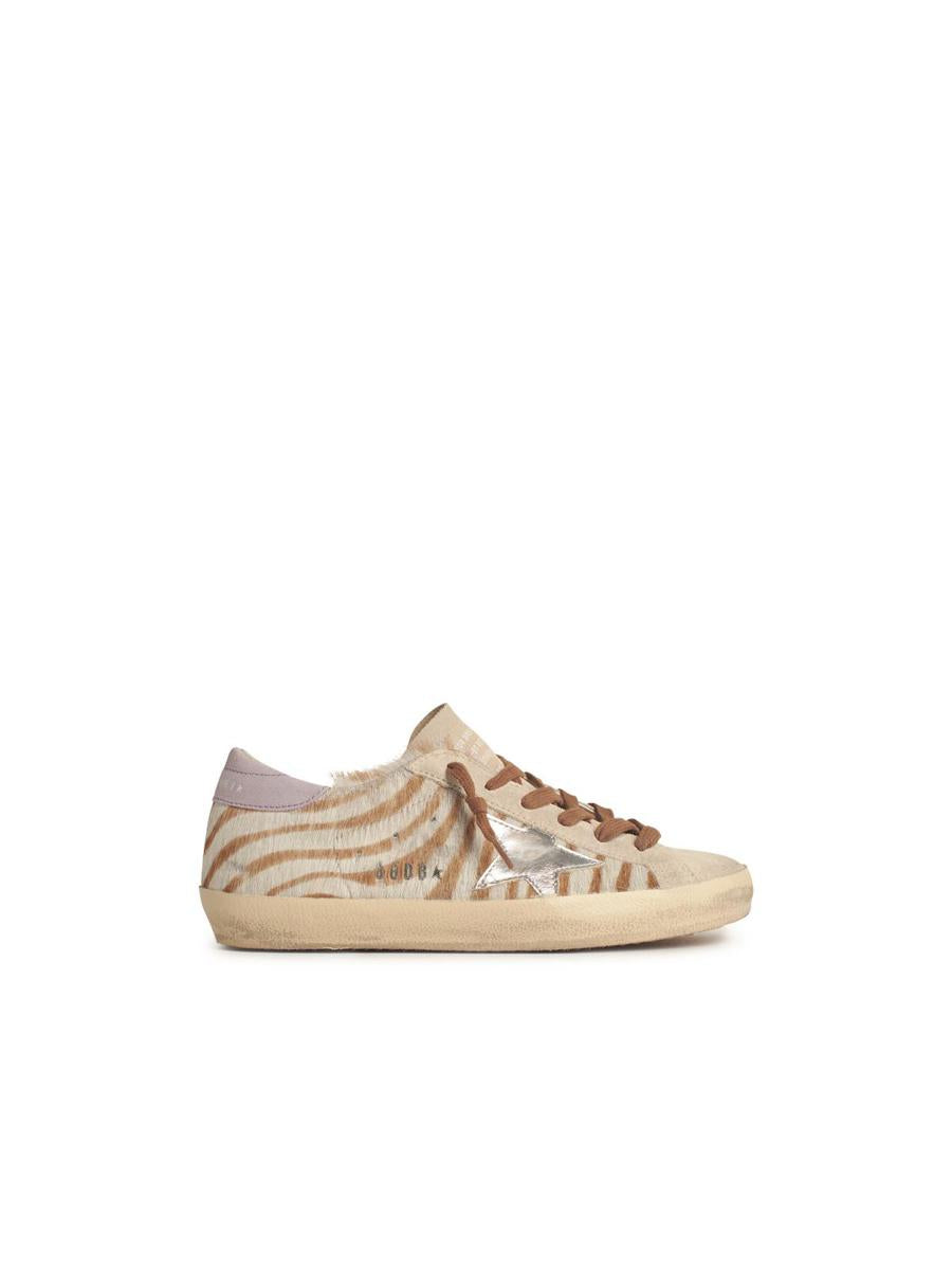 Golden Goose Super-Star' Woman In Zebra Pony Hair With Silver Star And Suede Heel
