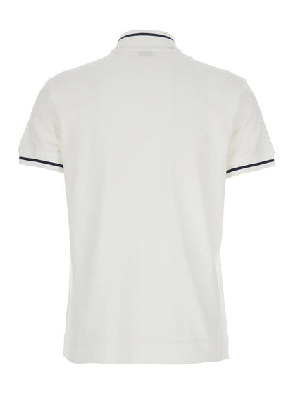 White Polo Shirt With Logo Printed On The Front In Cotton Jersey Woman