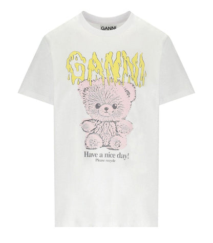 Ganni Teddy White T-Shirt