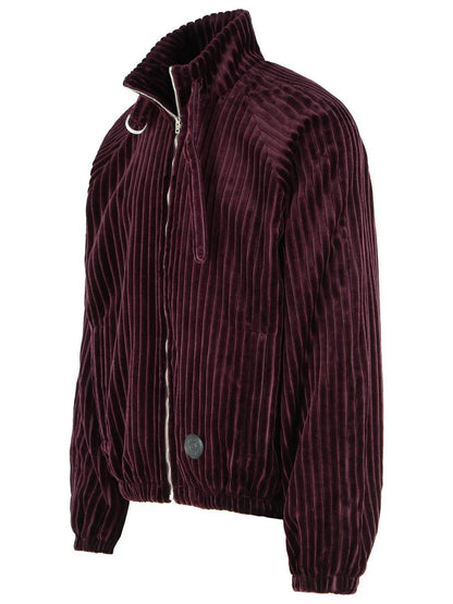 Acne Studios Burgundy Cotton Bomber Jacket