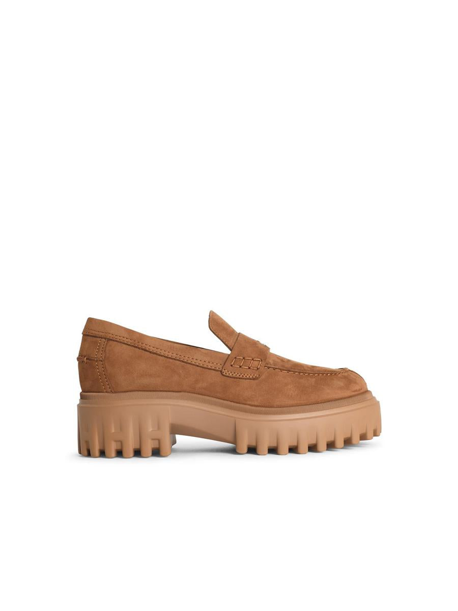 Hogan 'H700' Camel Suede Loafers