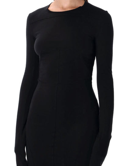 Rick Owens Drkshdw Edfu Black Cotton Jersey Gown