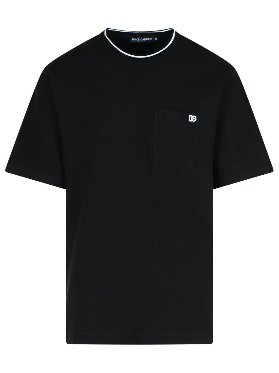 Dolce & Gabbana Black Cotton T-Shirt