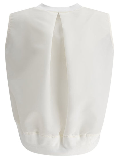 Sacai Cotton Jersey And Nylon Twill Tank Top