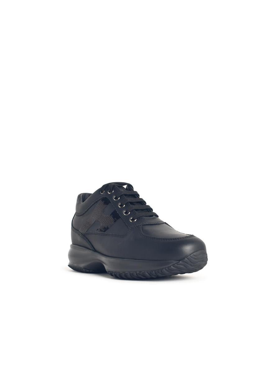 Hogan 'Interactive' Black Leather Sneakers