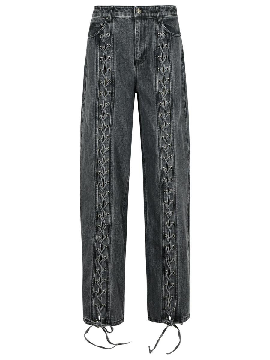 Rotate Birger Christensen Black Cotton Jeans With Laces