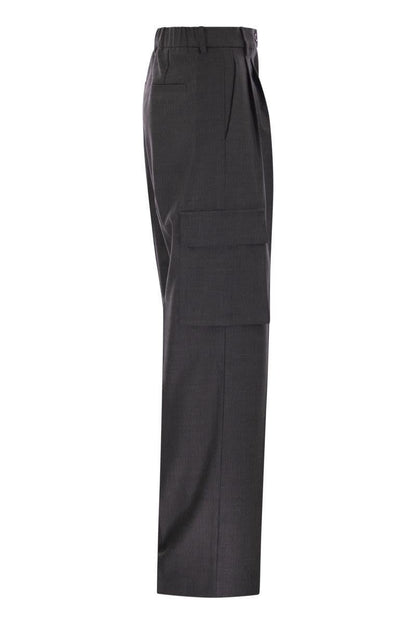 Herno Cargo Trousers In Wool And Viscose Blend