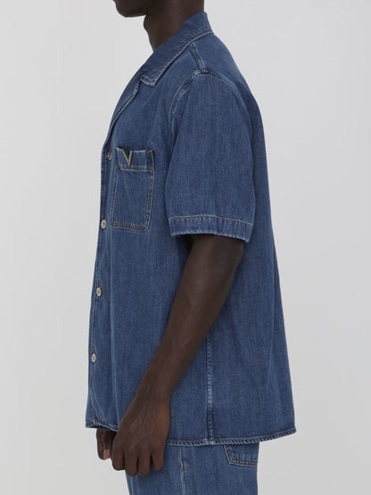 Shirt With Metallic V Detail