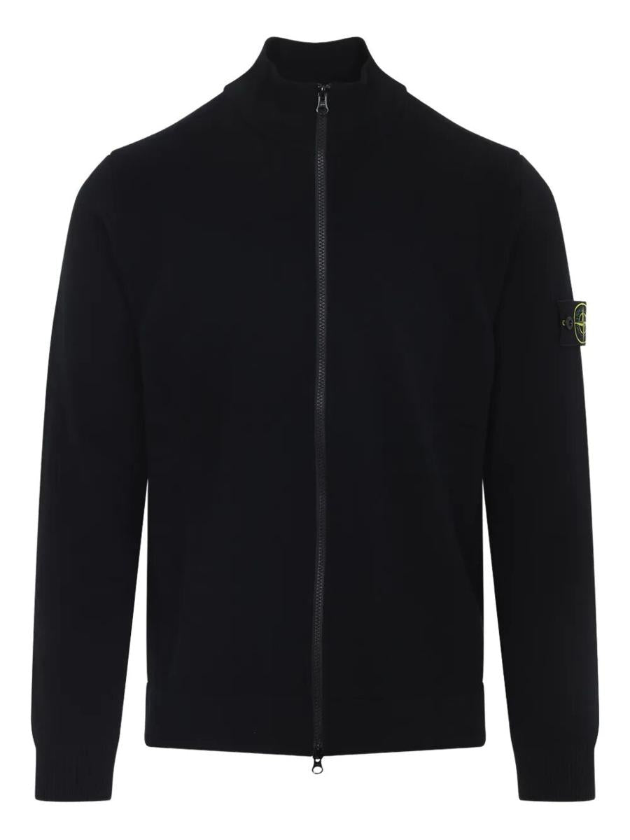 Stone Island Full-Zip High-Neck Wool Cardigan Clothing