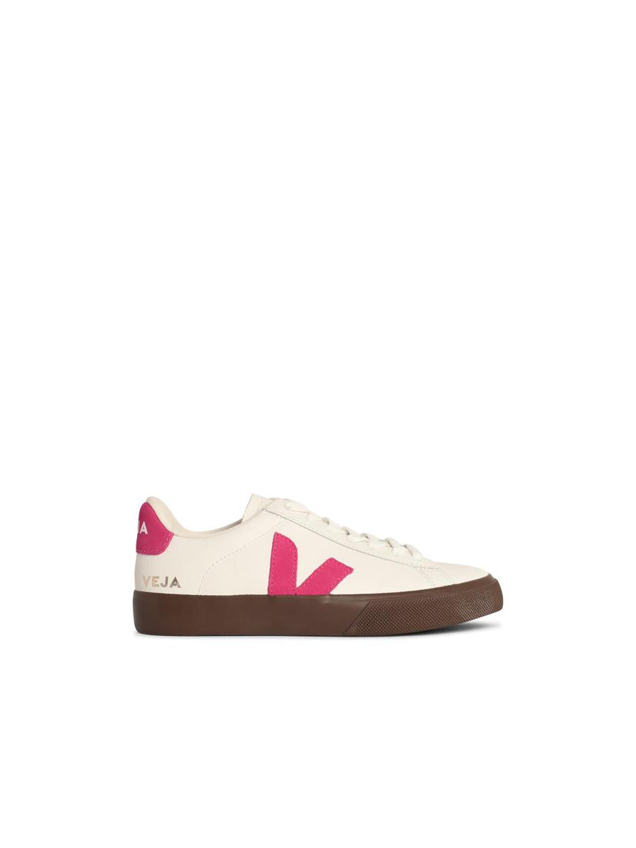 Veja 'Campo' White And Fuchsia Leather Sneakers