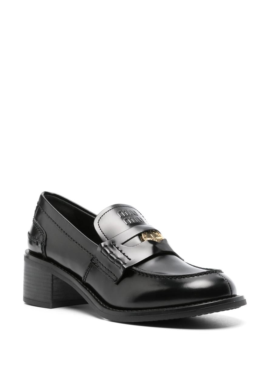 Miu Miu Brushed Leather Penny Loafers