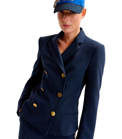 Essentiel Antwerp Irtha Navy Blue Double-Breasted Blazer