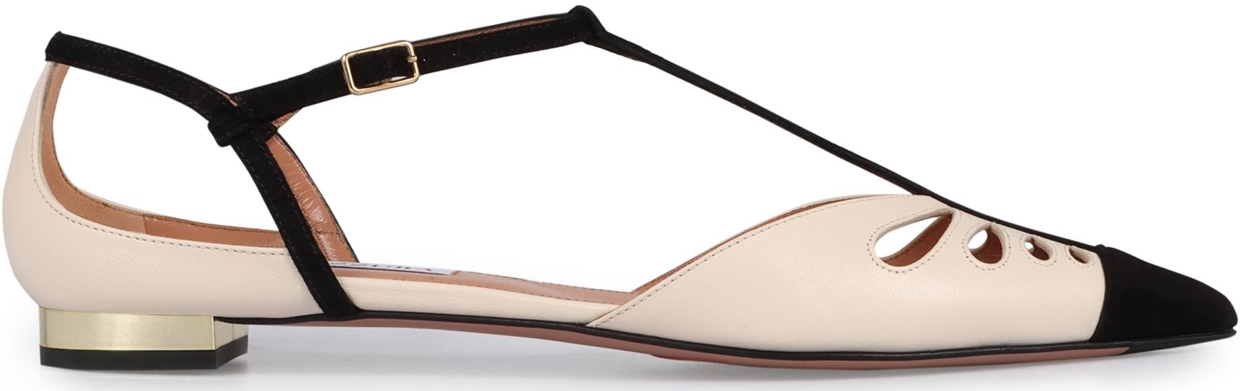 Aquazzura Camille Leather Ballet Flats