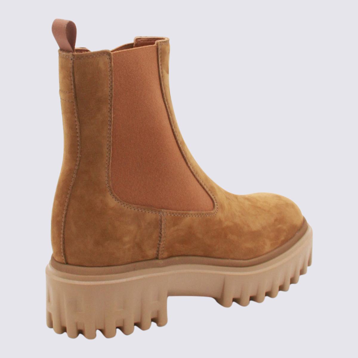 Hogan Brown Leather Boots