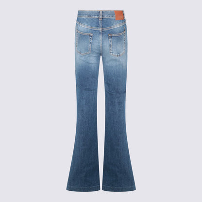 Alexander McQueen Blue Cotton Jeans