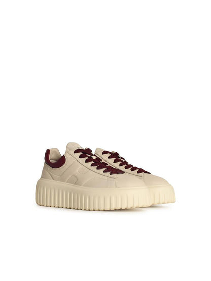 Hogan 'H Stripes' Ivory Leather Sneakers