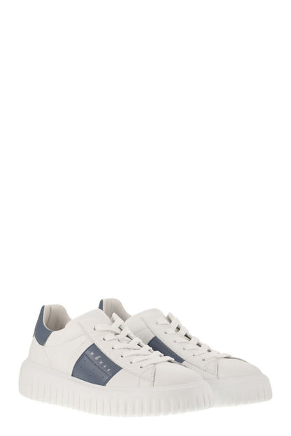 Hogan White H-Stripes Sneakers