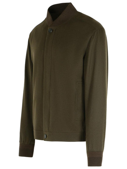 Zegna Chocolate Cashmere Bomber Jacket
