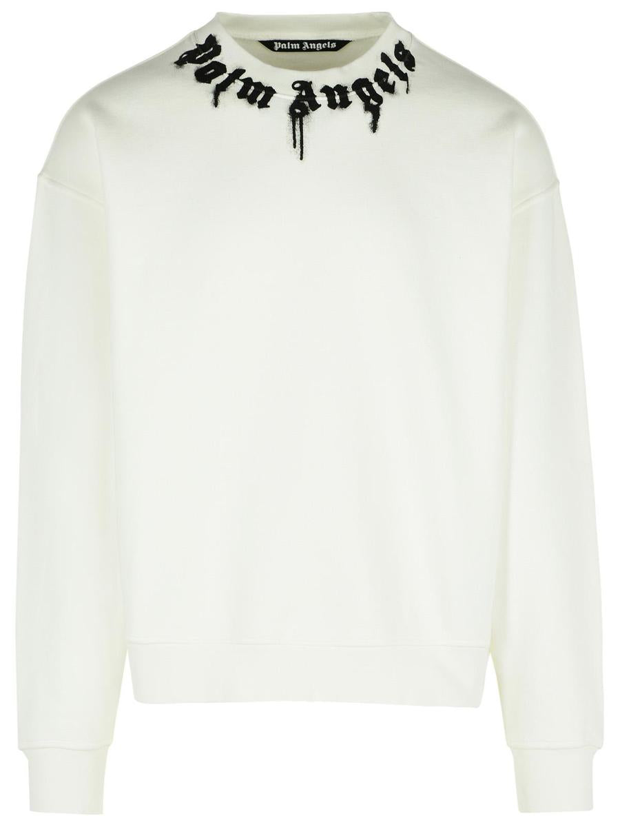 Palm Angels White Cotton Sweatshirt